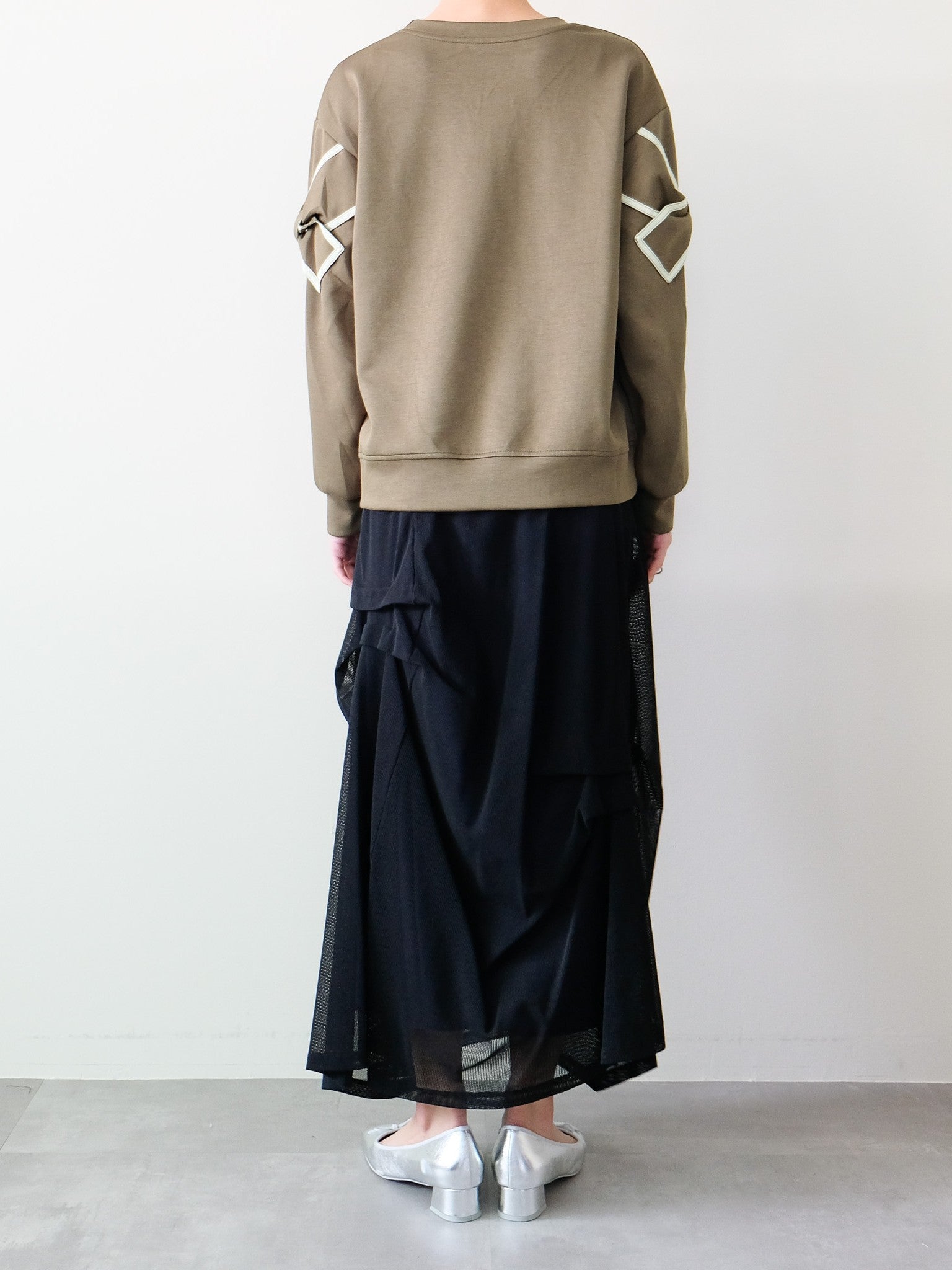 スリーブリボンステッチプルオーバー[601500]khaki
