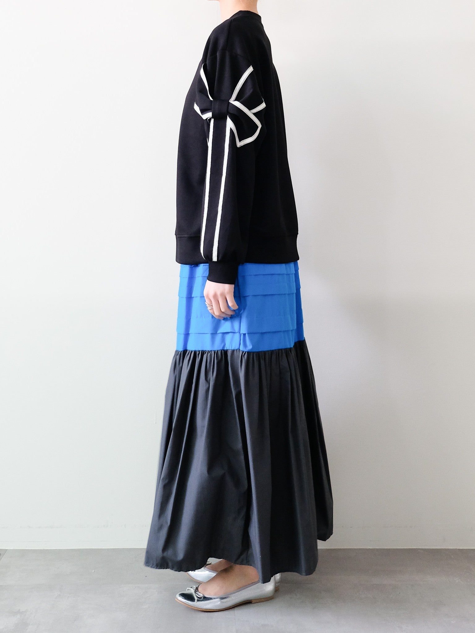 スリーブリボンステッチプルオーバー[601500]black