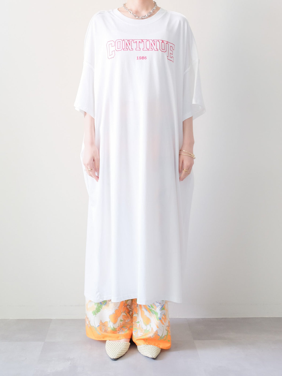 Logo Loose T-Shirt Dress(ロゴルーズTシャツワンピース)[601632]off