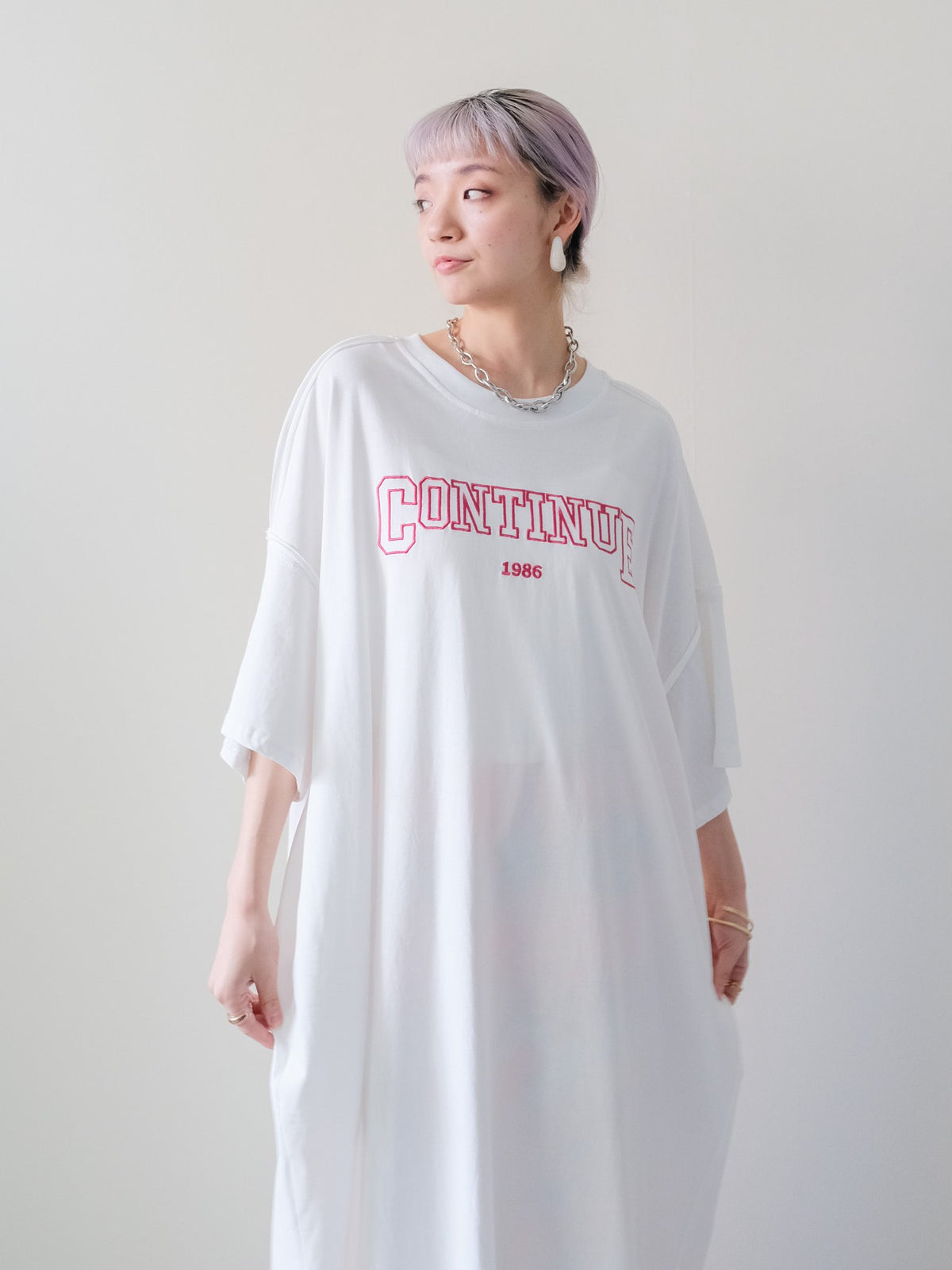 Logo Loose T-Shirt Dress(ロゴルーズTシャツワンピース)[601632]off