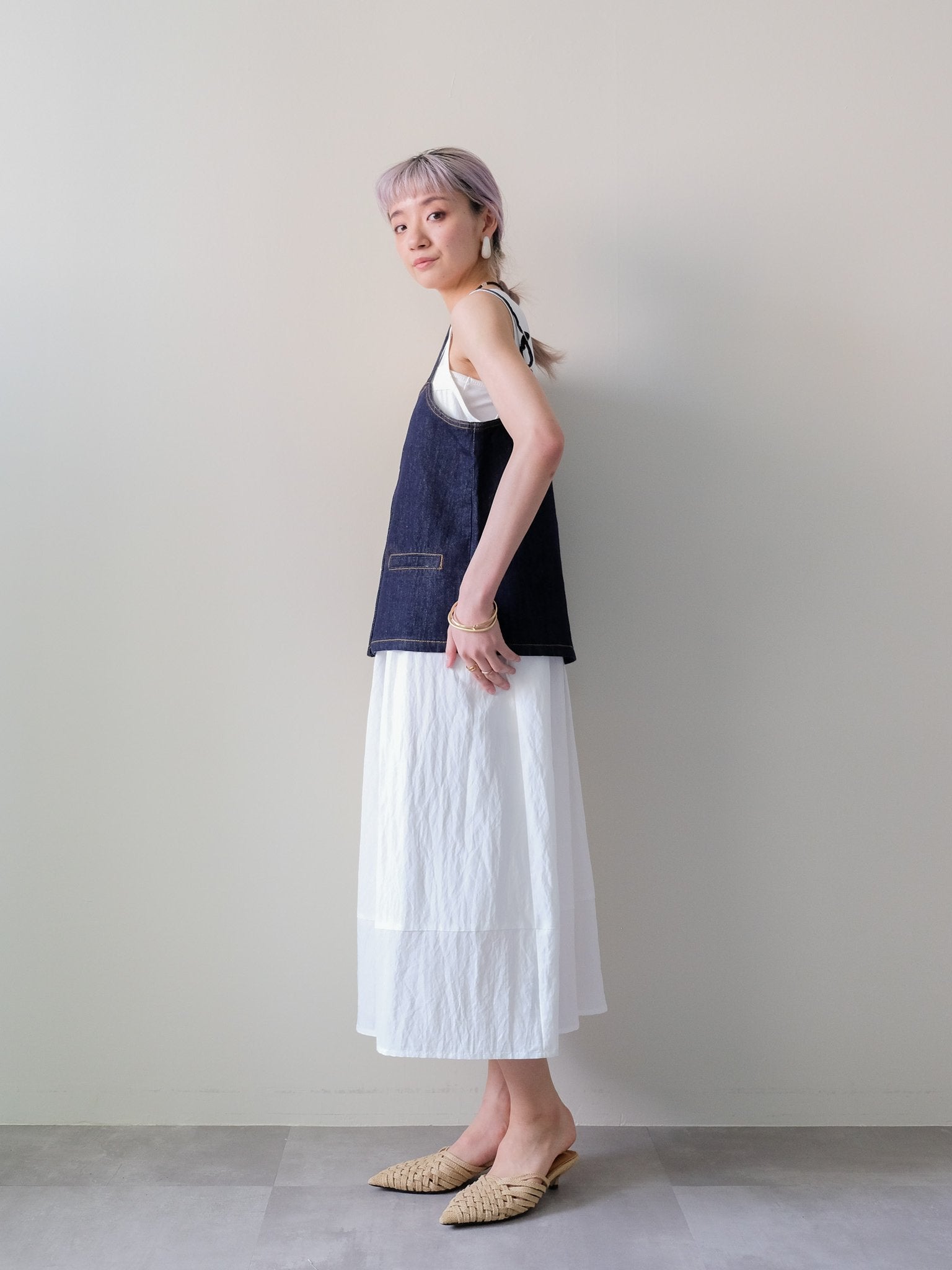 Cutwork Tuck Long Dress(カットワークタックロングワンピース)[601629]off