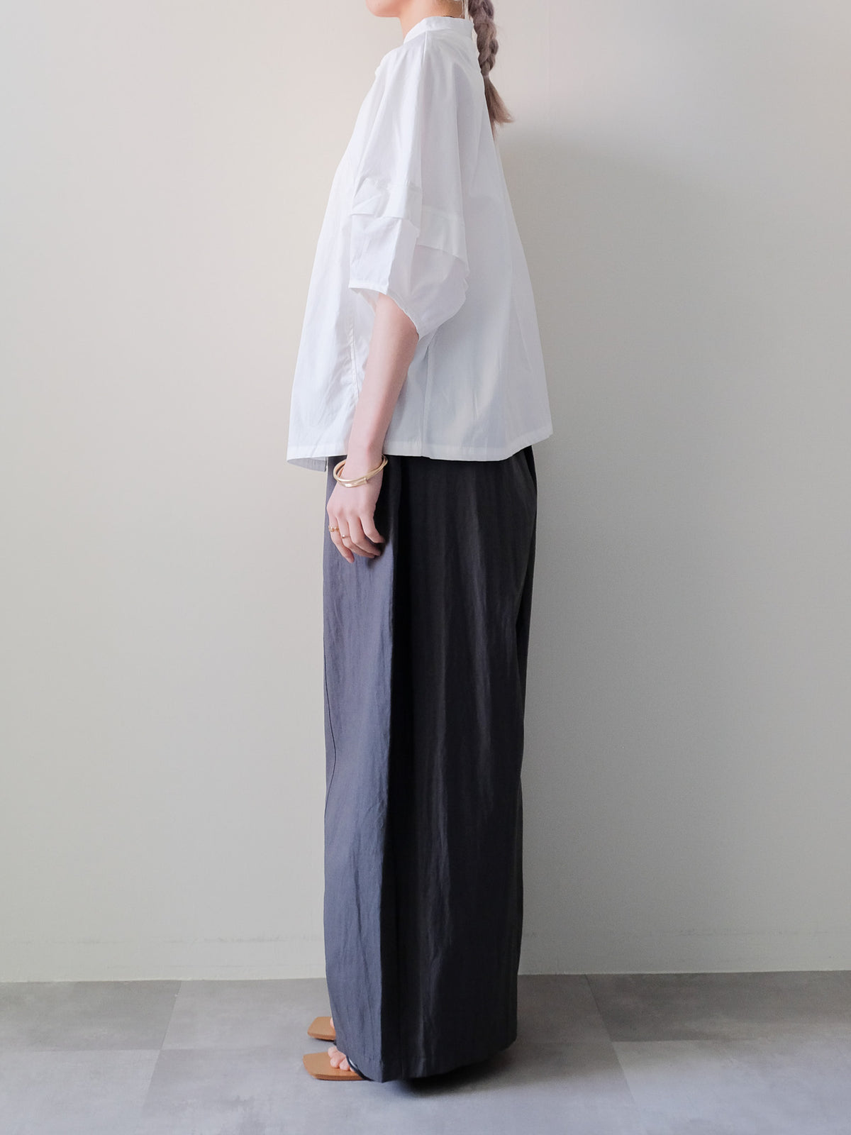 Easy Tuck Wide Pants(イージータックワイドパンツ)[601615]charcoal