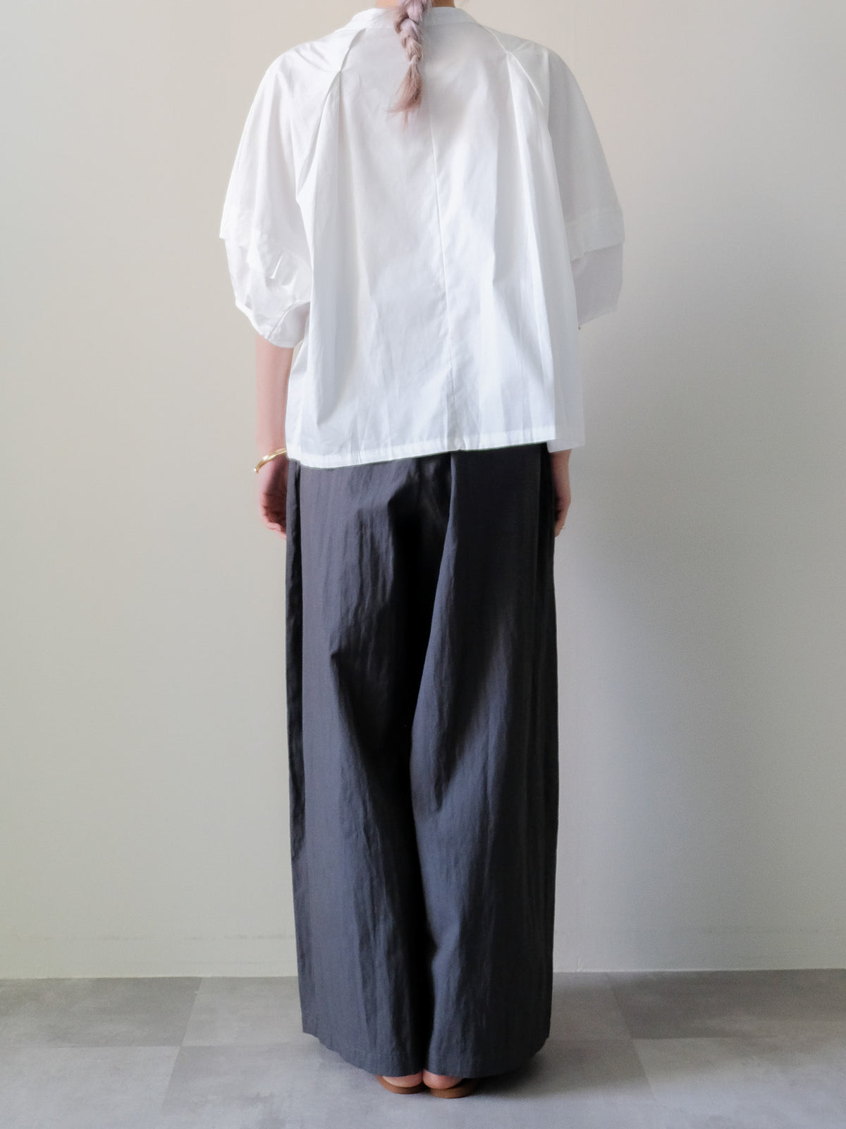 Easy Tuck Wide Pants(イージータックワイドパンツ)[601615]charcoal