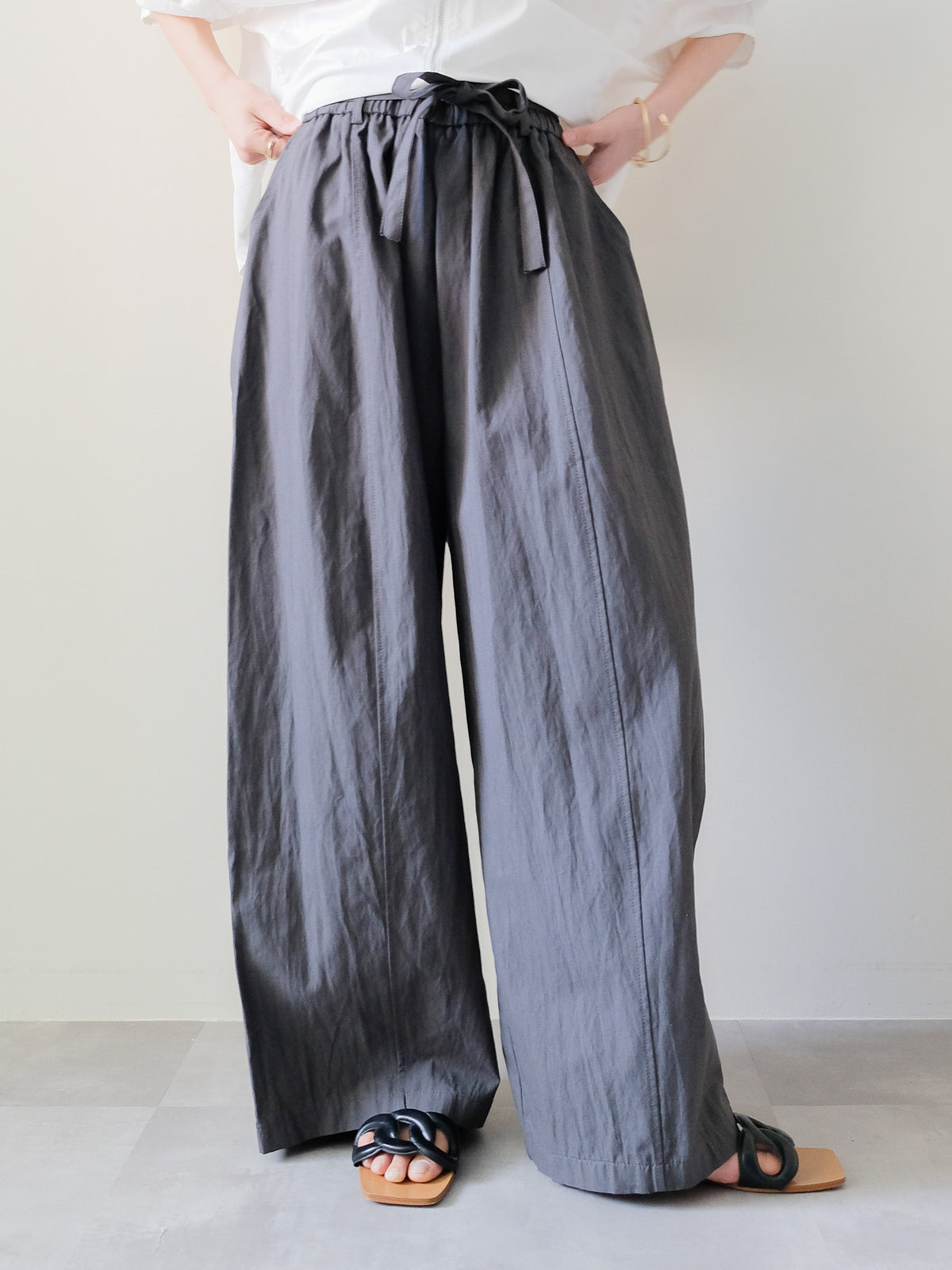 Easy Tuck Wide Pants(イージータックワイドパンツ)[601615]charcoal