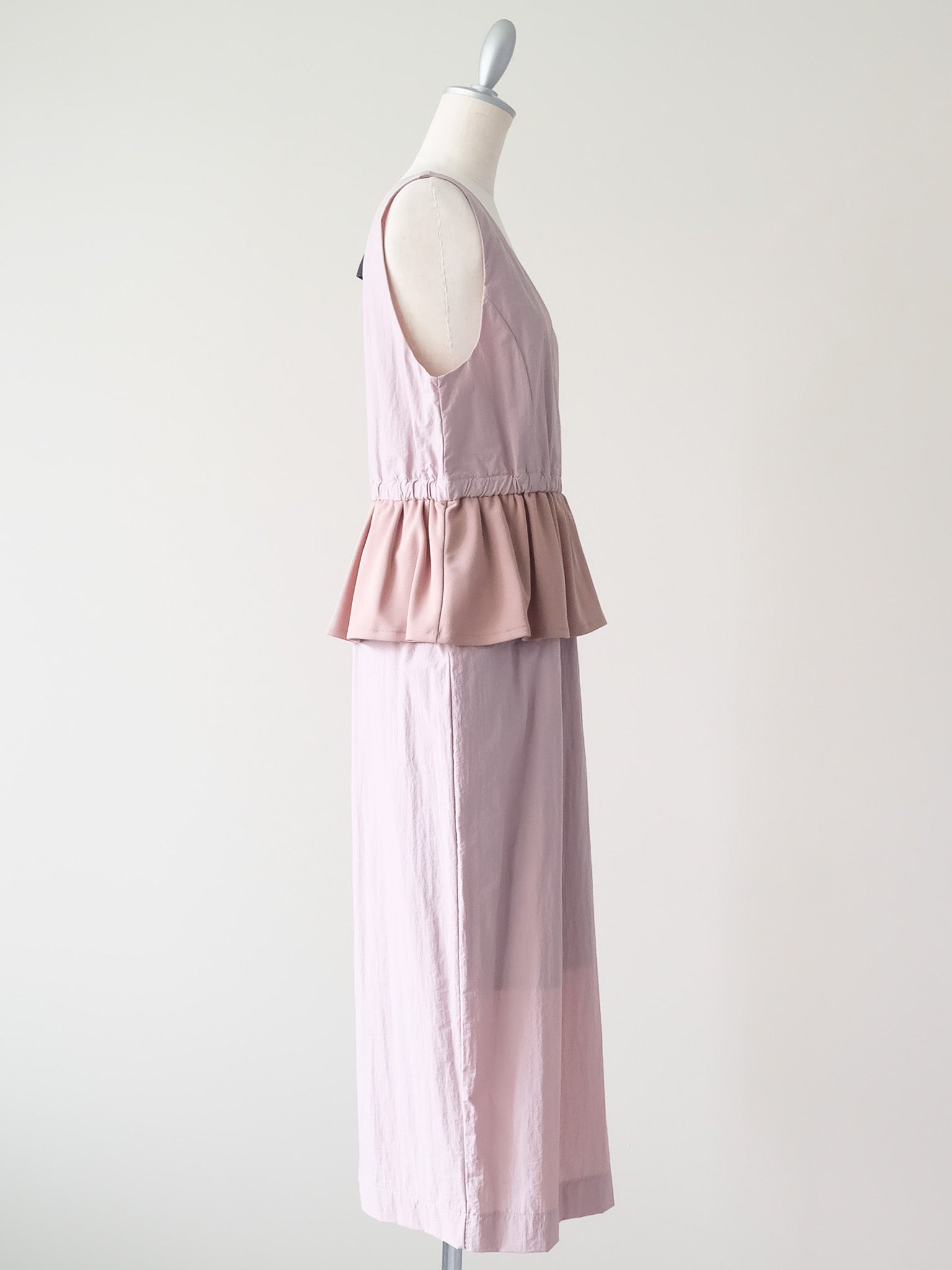 異素材ペプラムミリタリーライクワンピース[601454]pink
