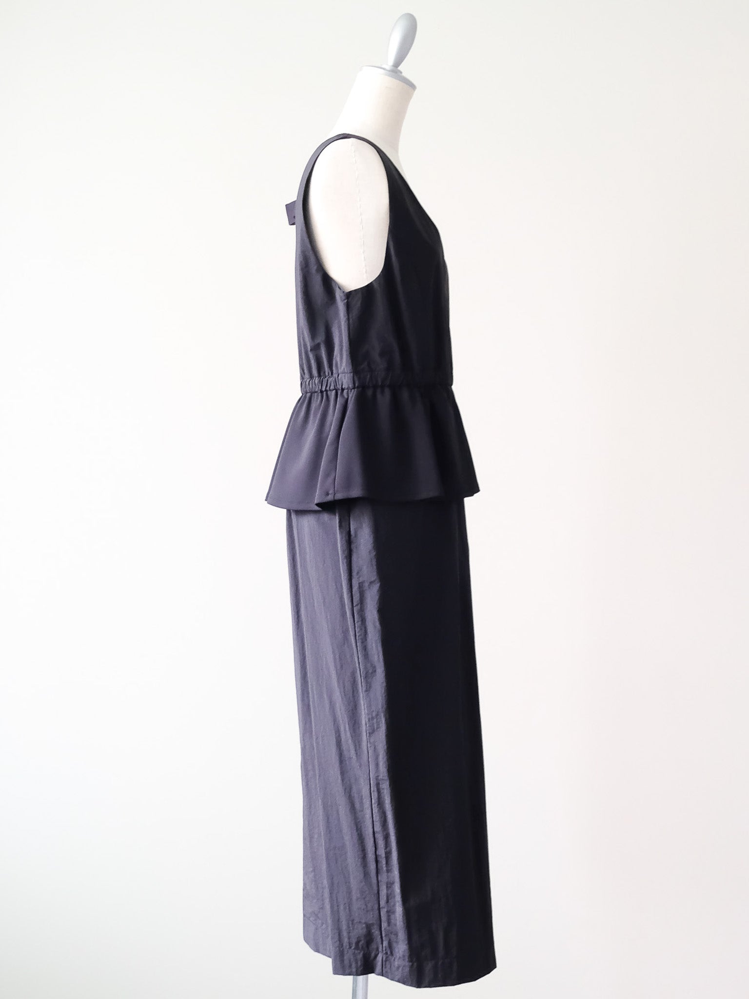 異素材ペプラムミリタリーライクワンピース[601454]black