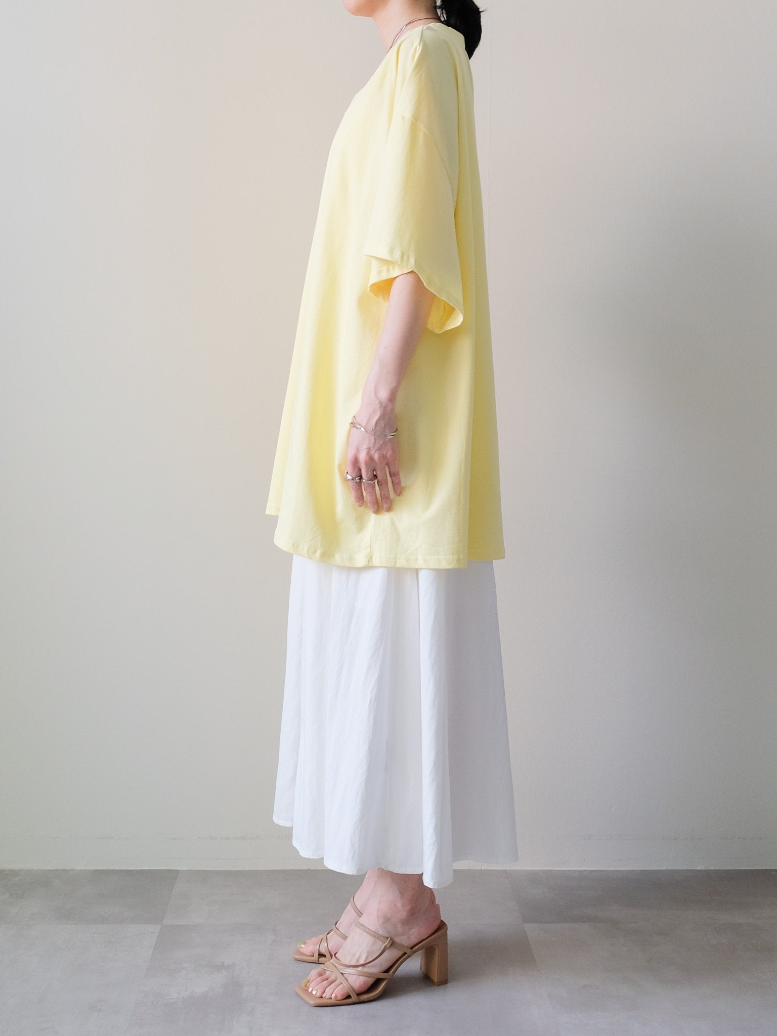Loose V-neck Half Sleeve T-shirt(ルーズVネックハーフスリーブTシャツ)[601598]yellow