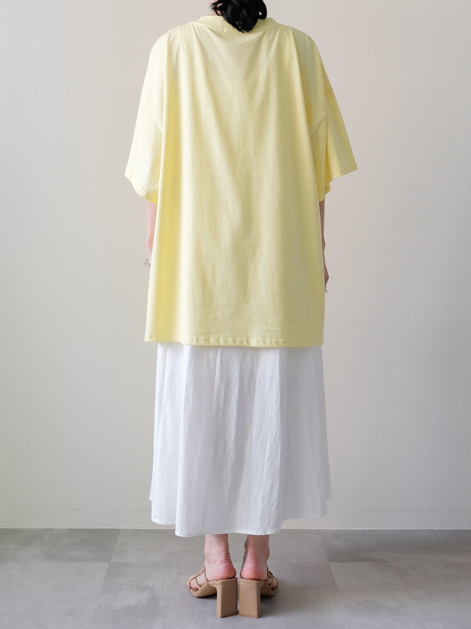 Loose V-neck Half Sleeve T-shirt(ルーズVネックハーフスリーブTシャツ)[601598]yellow