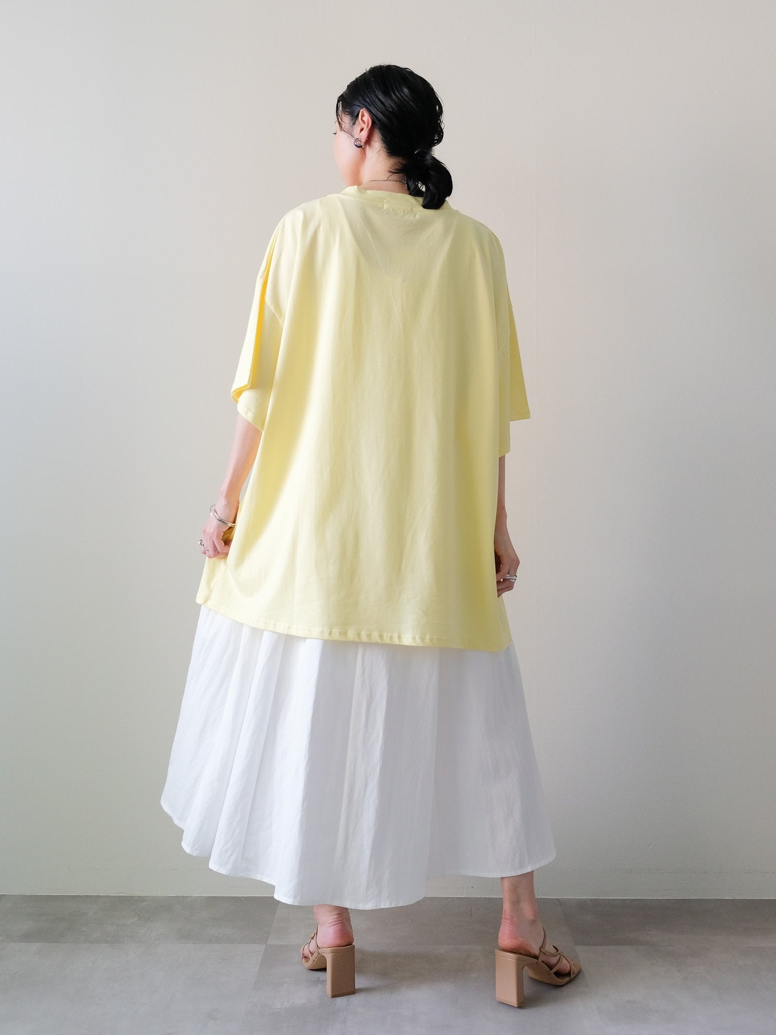 Loose V-neck Half Sleeve T-shirt(ルーズVネックハーフスリーブTシャツ)[601598]yellow