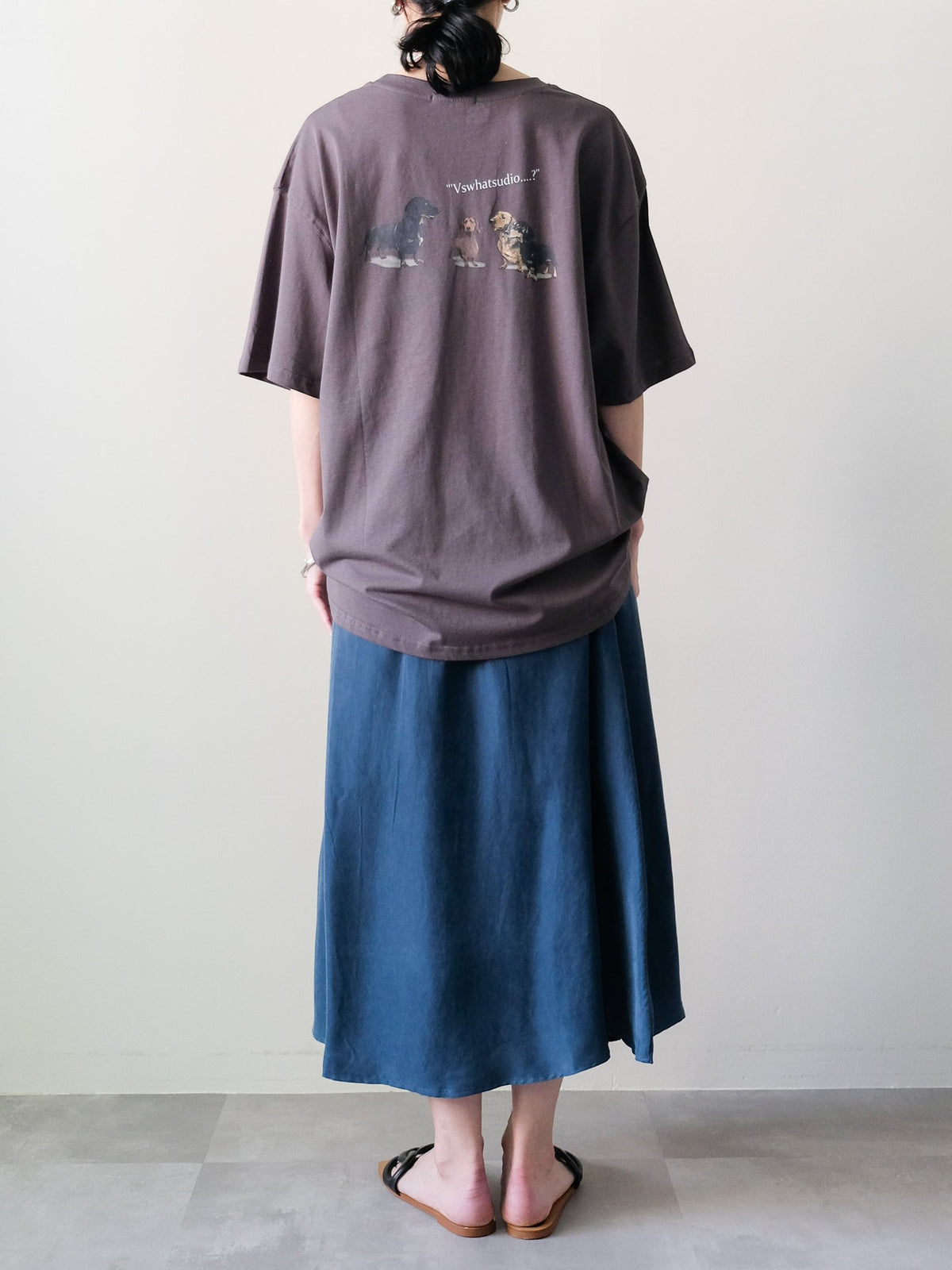 Dog Graphic Back Print T-shirt(ドッググラフィックバックプリントTシャツ)[601600]charcoal