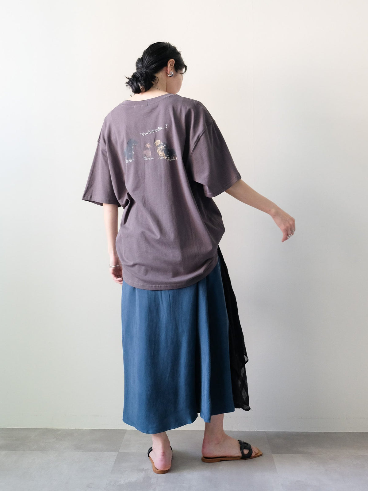 Dog Graphic Back Print T-shirt(ドッググラフィックバックプリントTシャツ)[601600]charcoal