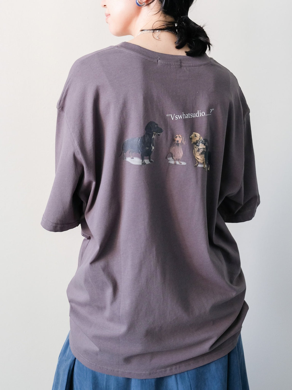Dog Graphic Back Print T-shirt(ドッググラフィックバックプリントTシャツ)[601600]charcoal