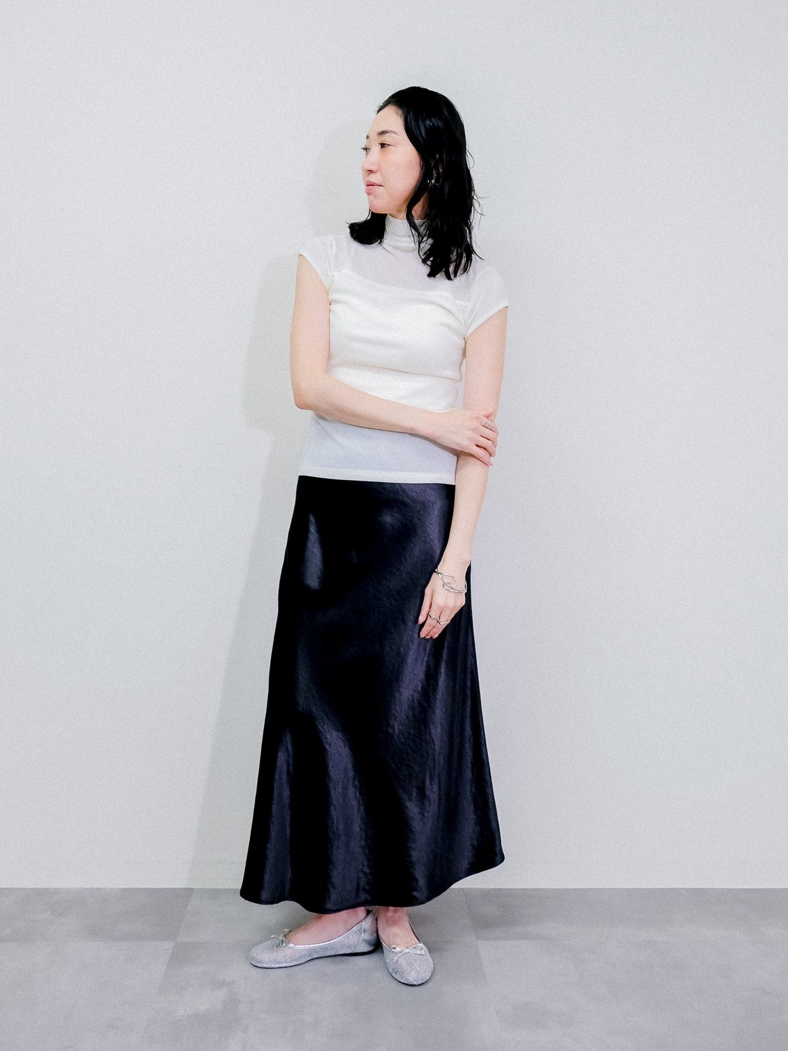 Sheer High Neck Top [603399] off(01)