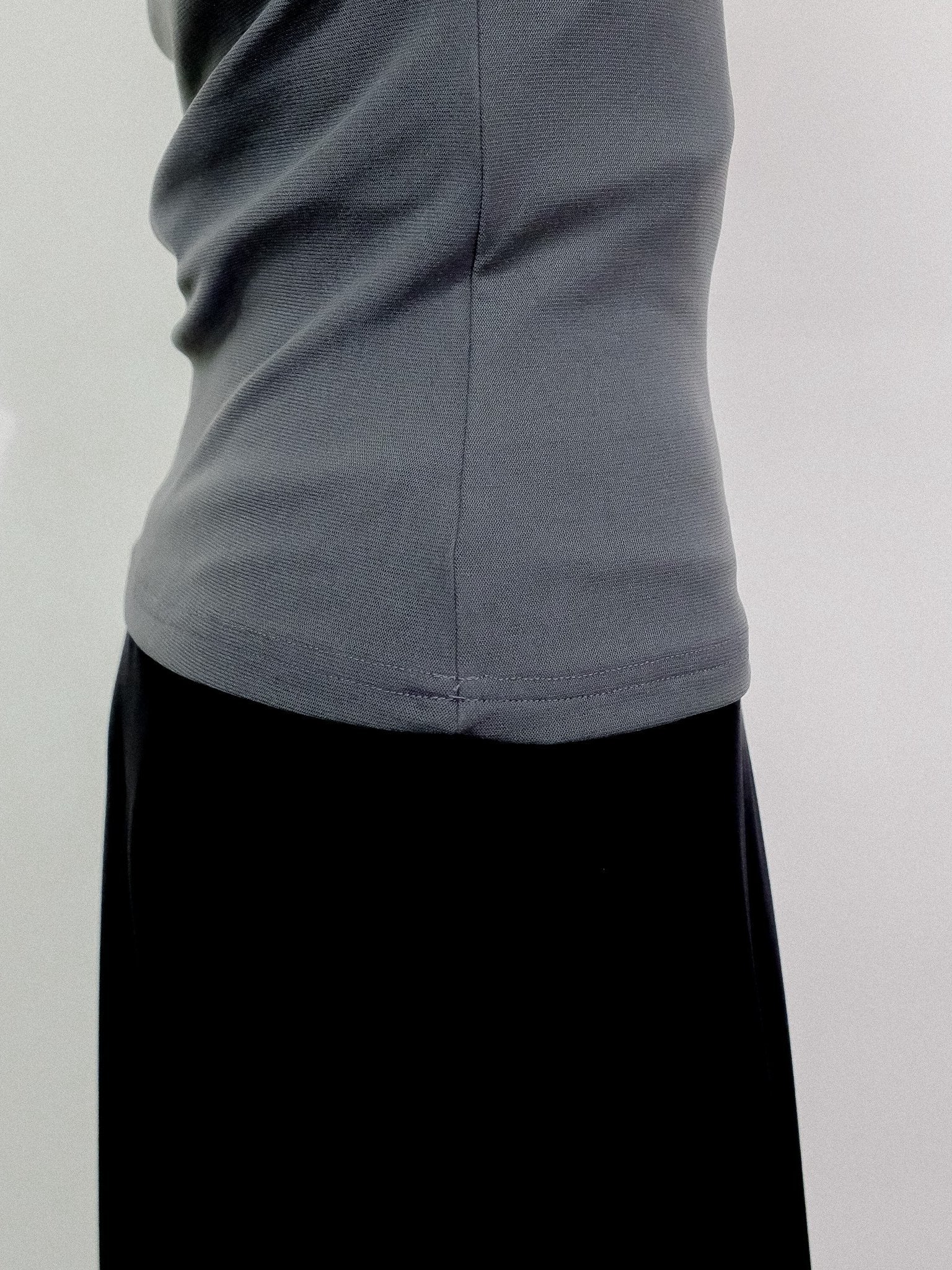 Sheer High Neck Top [603399] khaki(35)