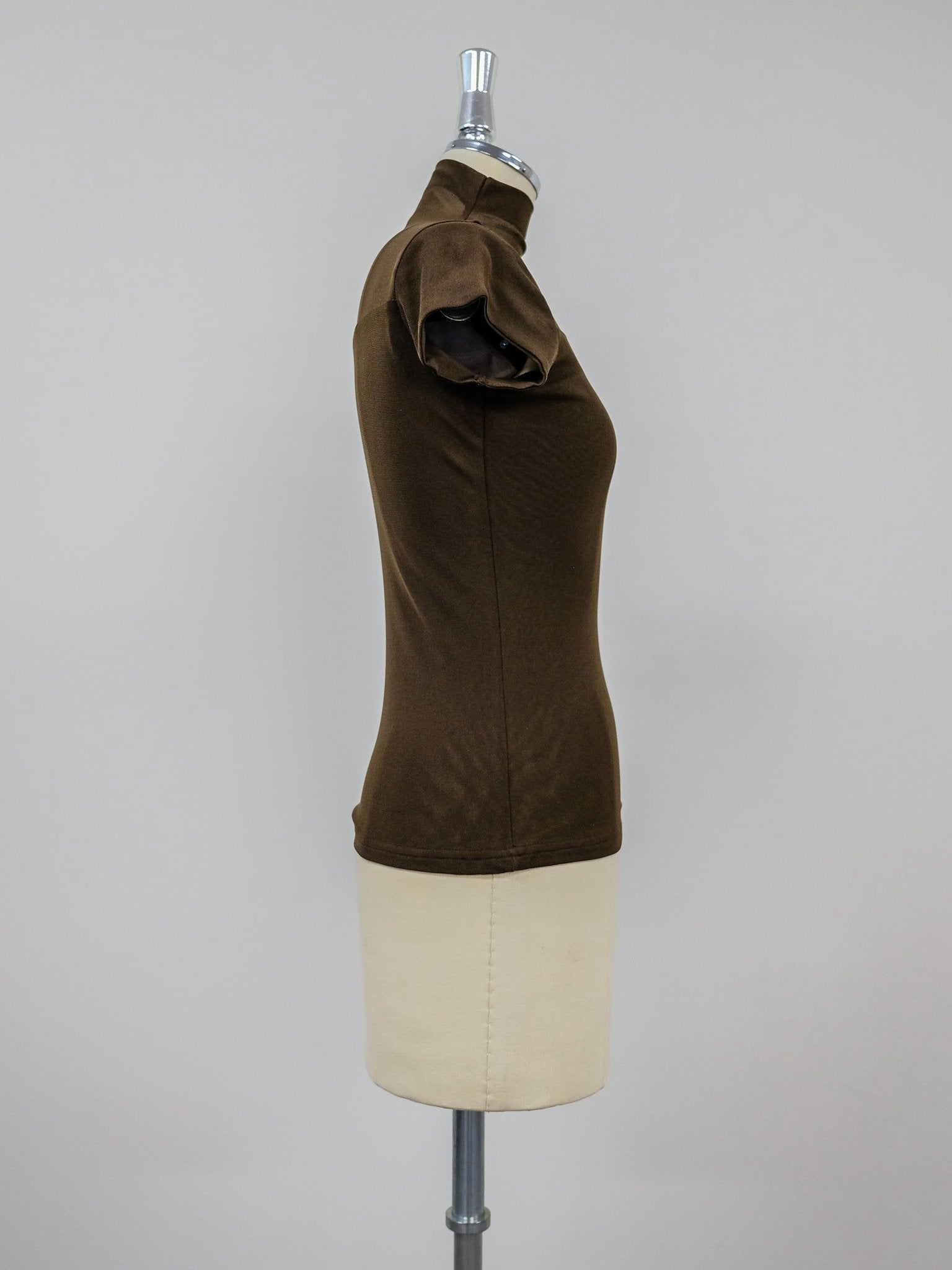 Sheer High Neck Top [603399] brown(60)