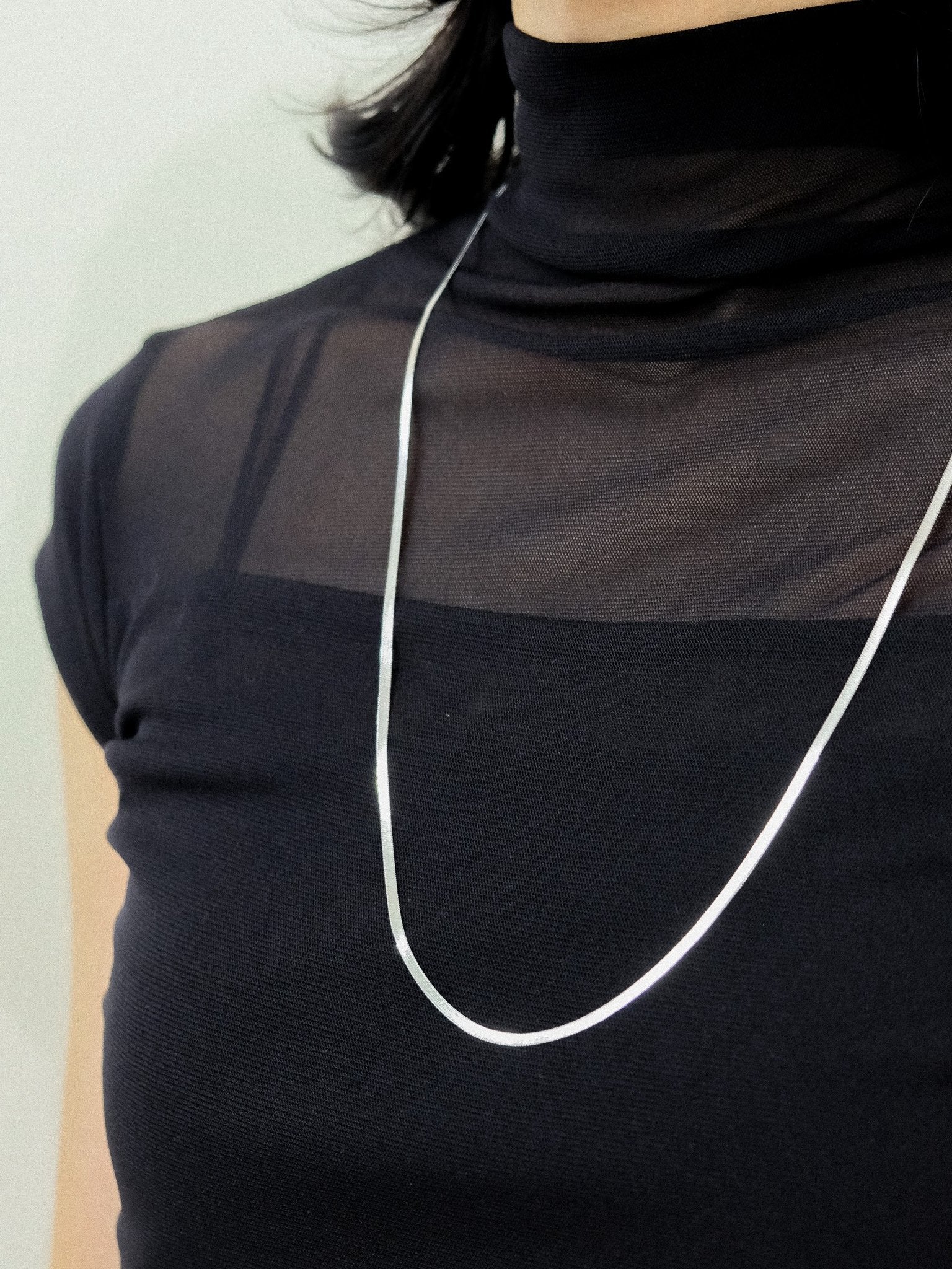 Sheer High Neck Top [603399] black(99)